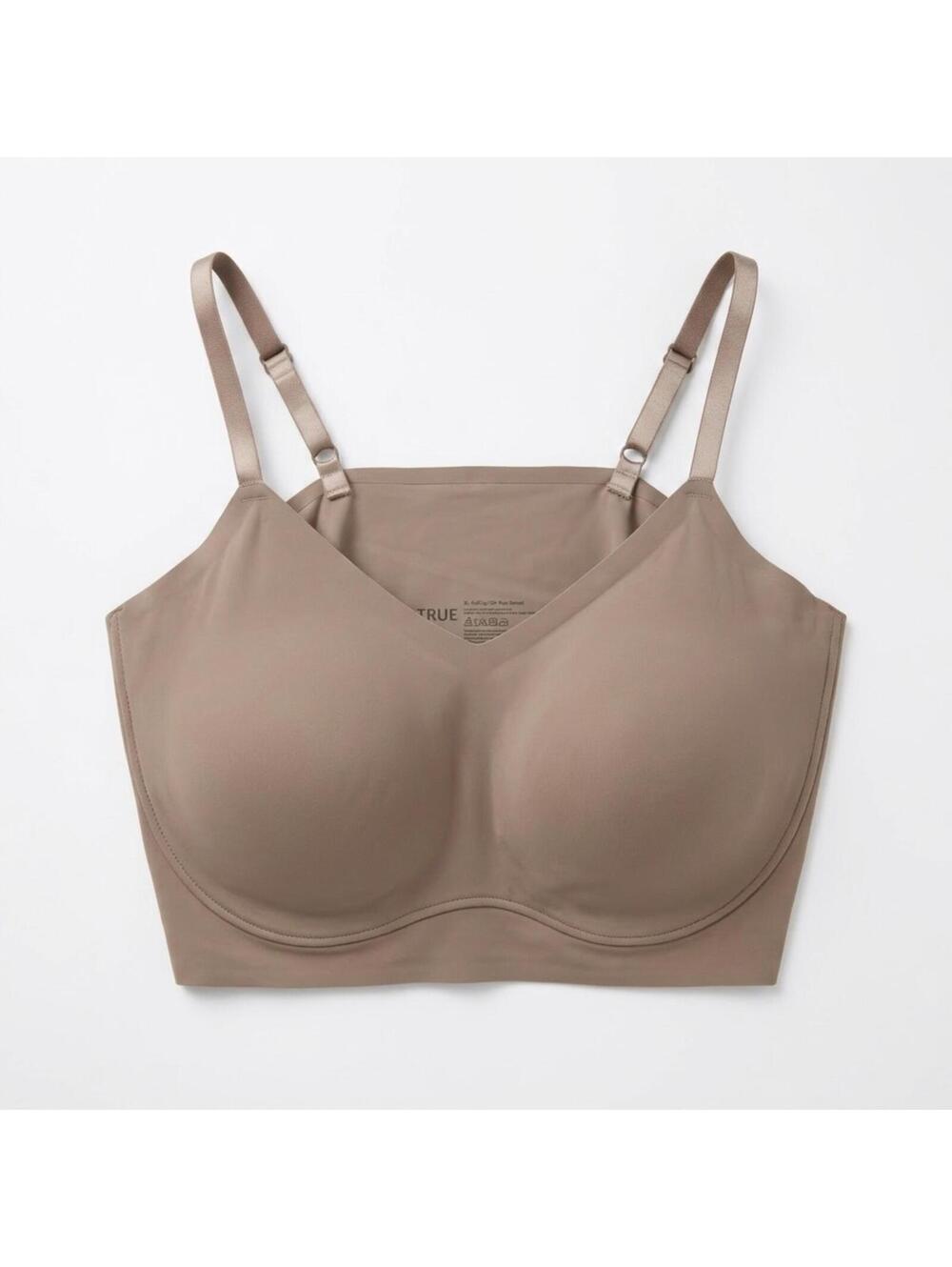 True & Co. Full Cup Wireless Bra Beige XL
